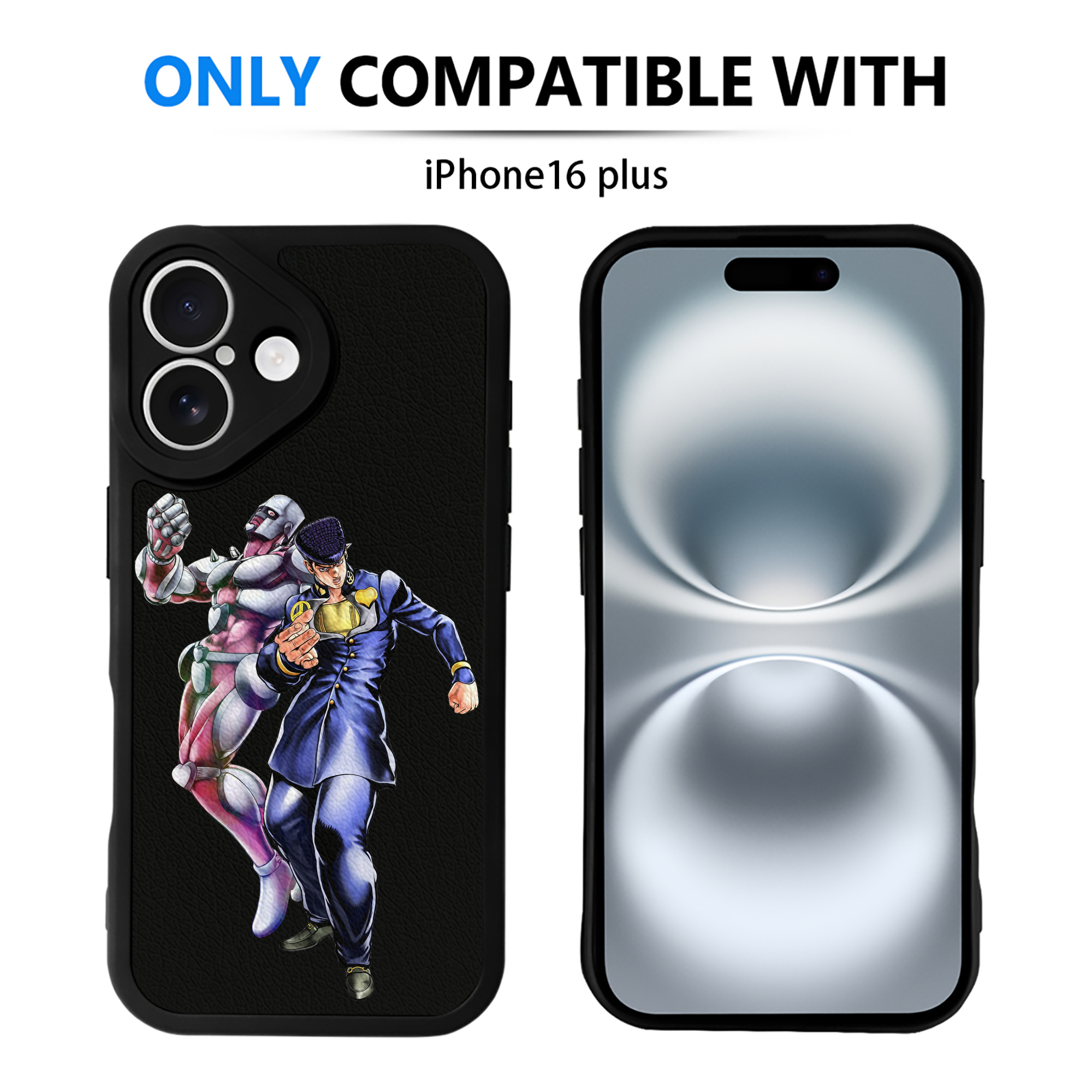 （画像用） ジョジョの奇妙な冒険 ひがしかた じょうすけ JoJo's Bizarre Adventure Higashikata Josuke 【iPhone 16シリーズ対応】シリコンスマホケース（レザー調） 材質：シリコン